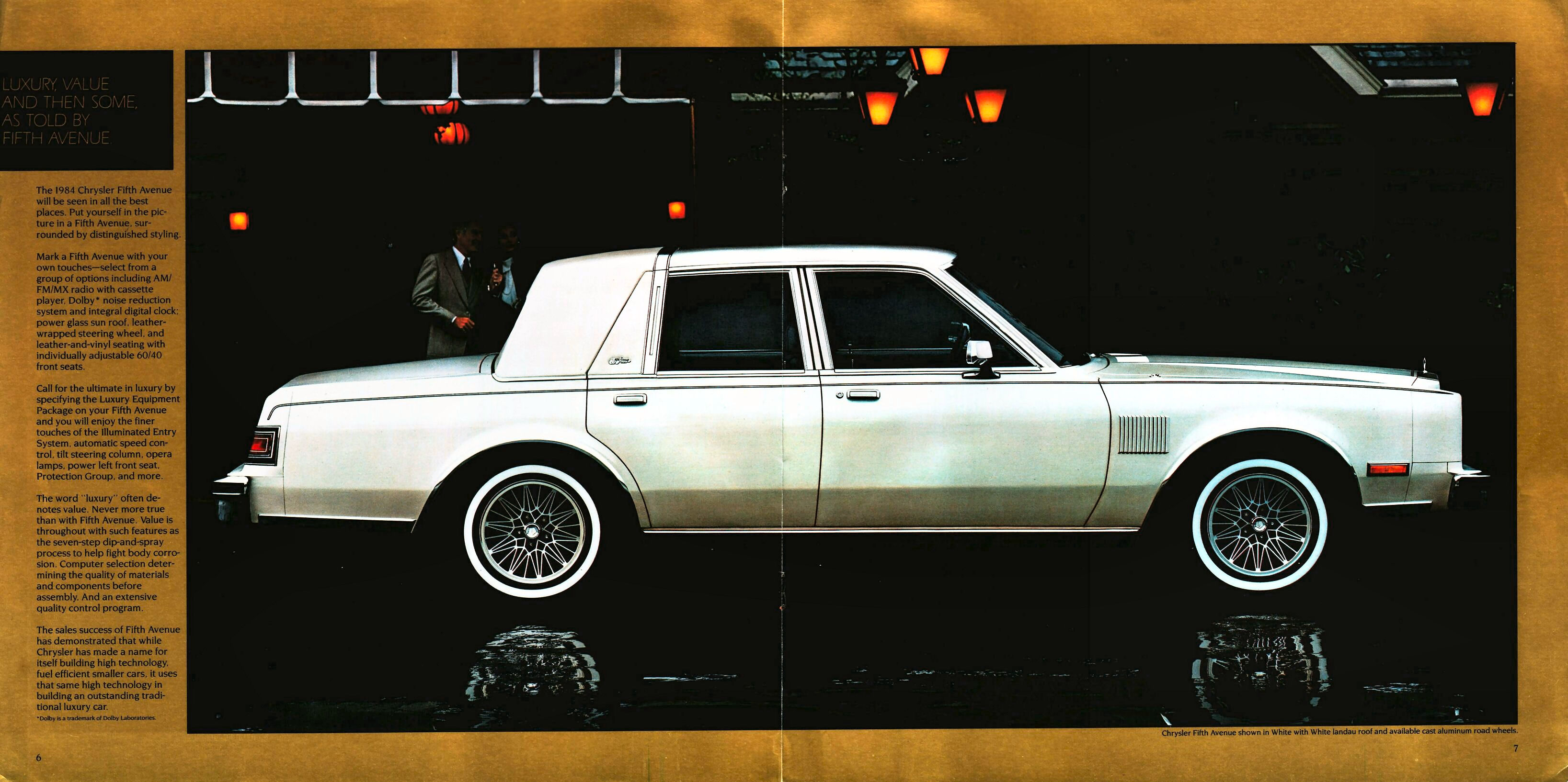 1984 Chrysler New Yorker 5th Avenue Brochure Page 2
